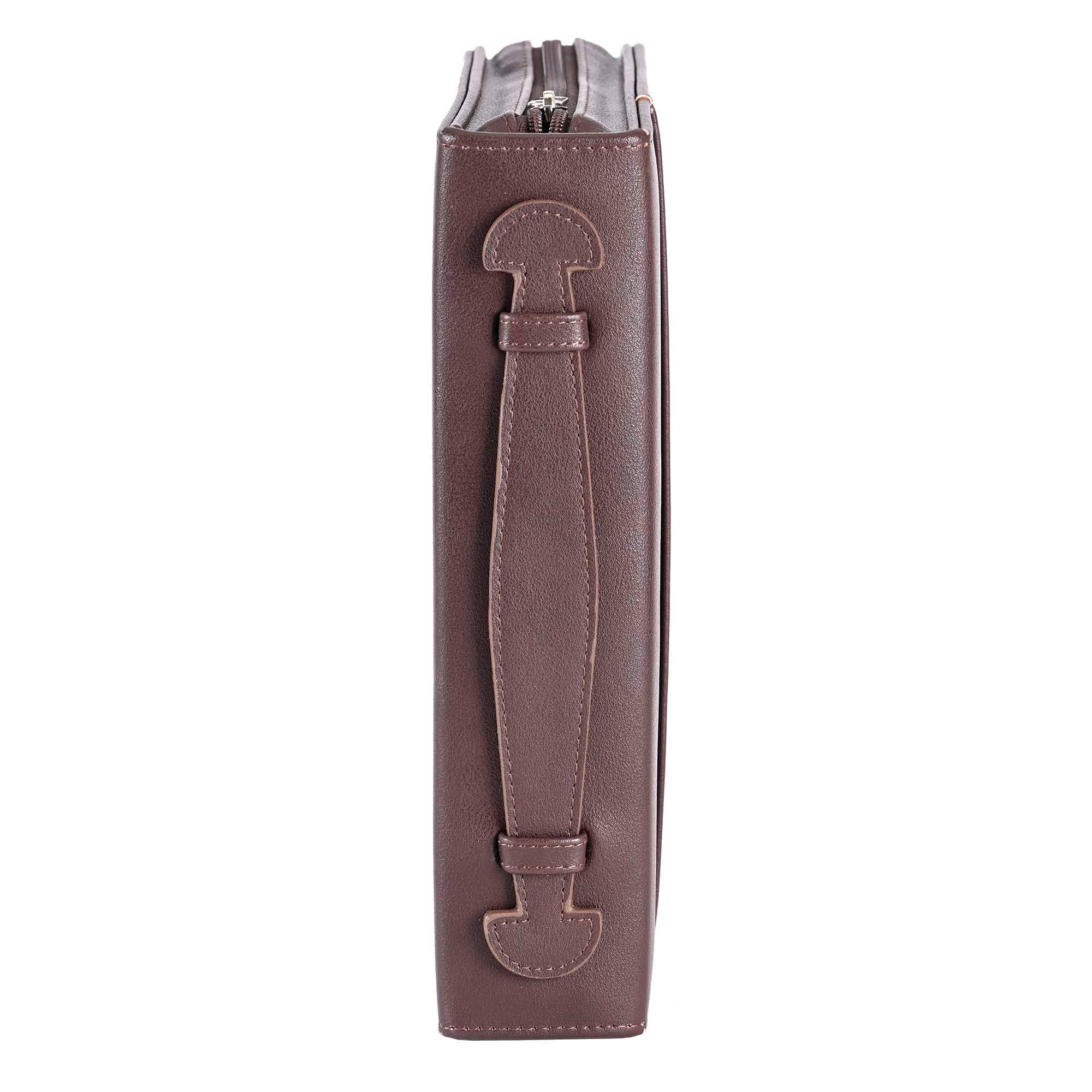 White Dove -BIBLE COVER CLASSIC FAUX LEATHER-Brown-XL