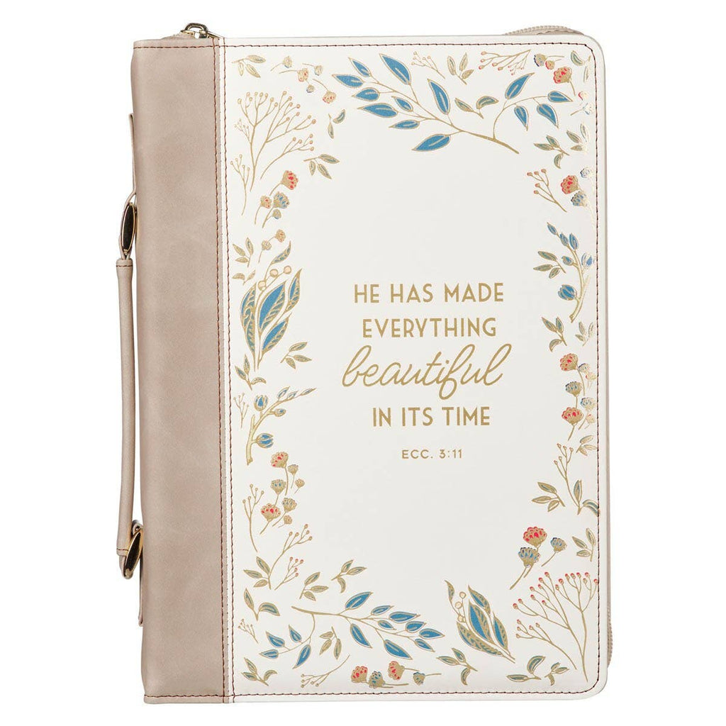Bible Cover Fashion Cream Everything Beautiful Ecc. 3:11 M