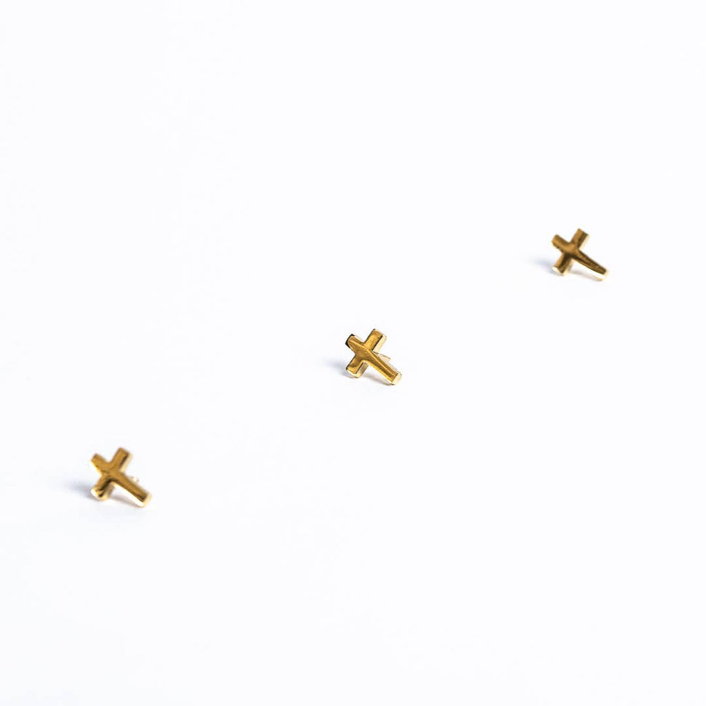 Lapel Pin Cross Gold 1/2In Pk6