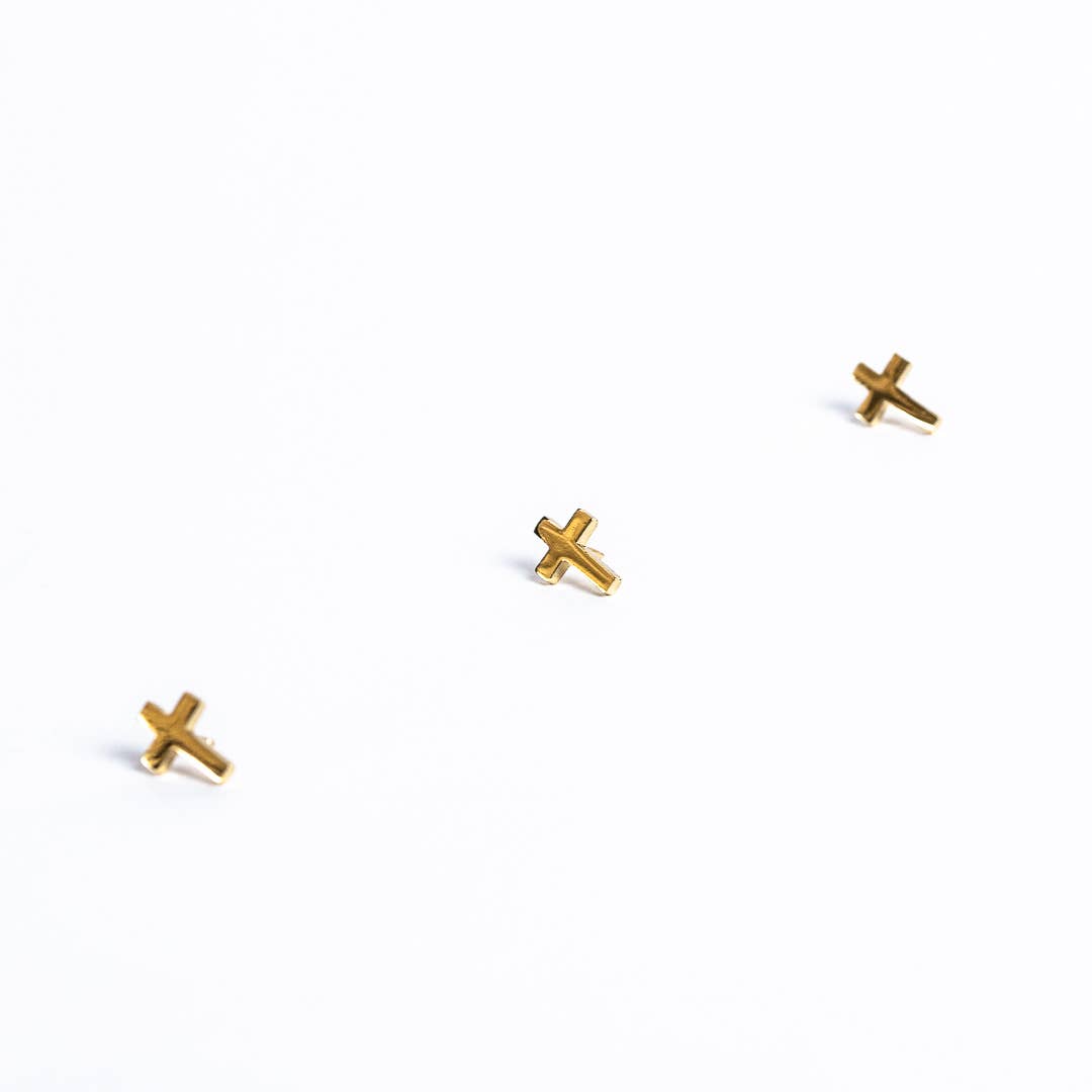 Lapel Pin Cross Gold 1/2In Pk6