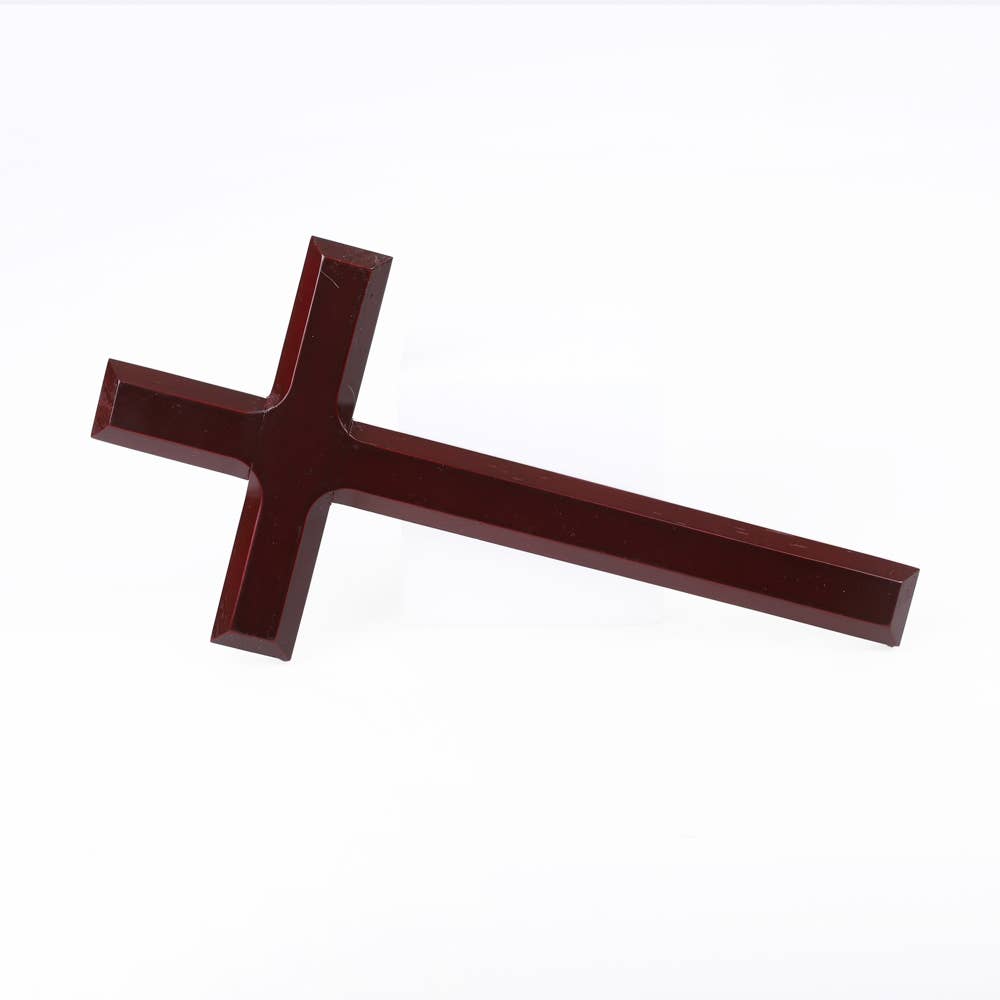 Wall Cross Pine, Cherry Finish 10"