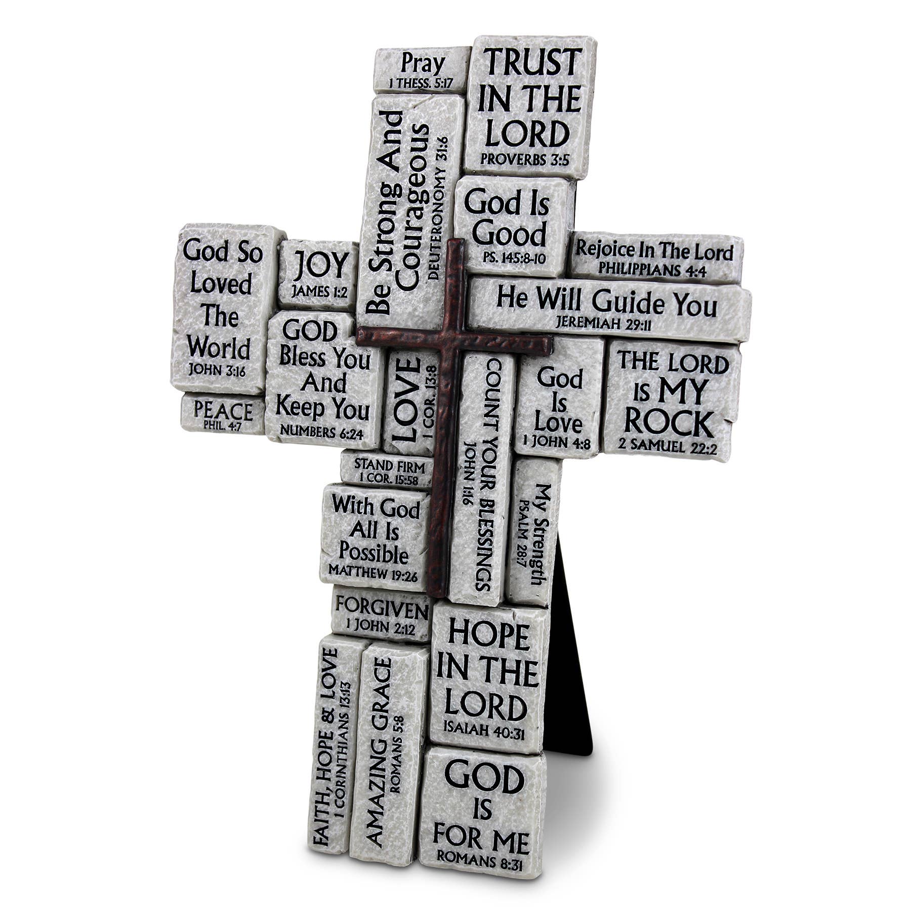 LCP Tabletop Cross Stacked Stones Gray