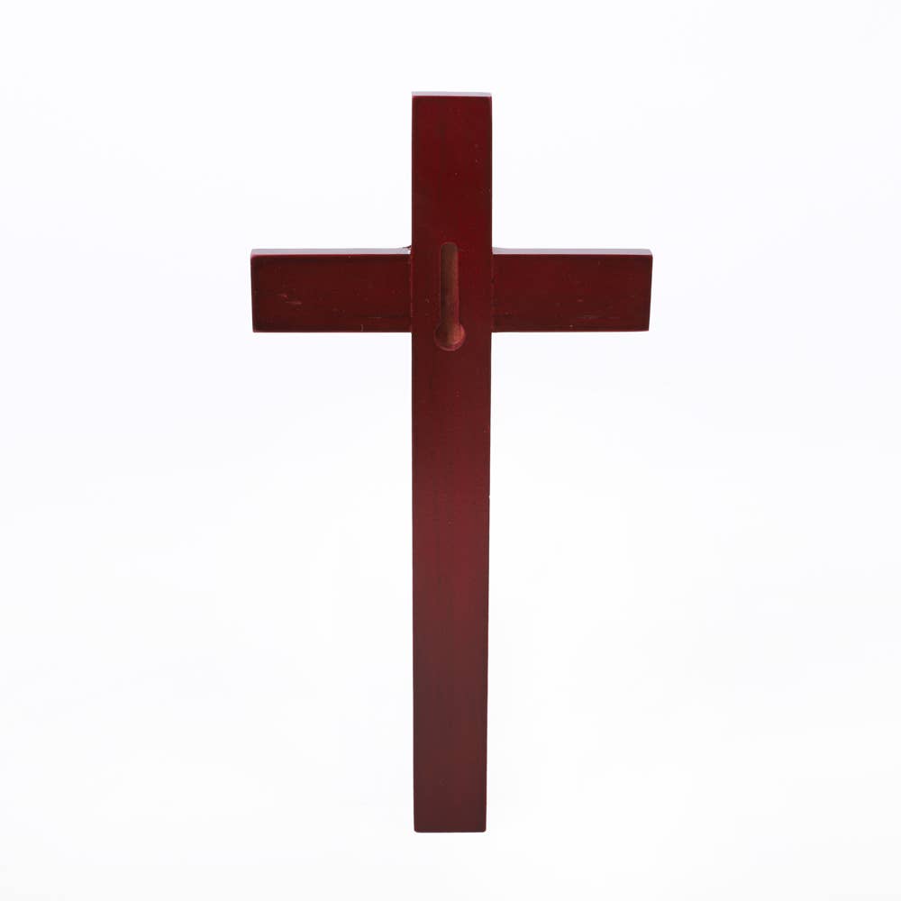 Wall Cross Pine, Cherry Finish 10"
