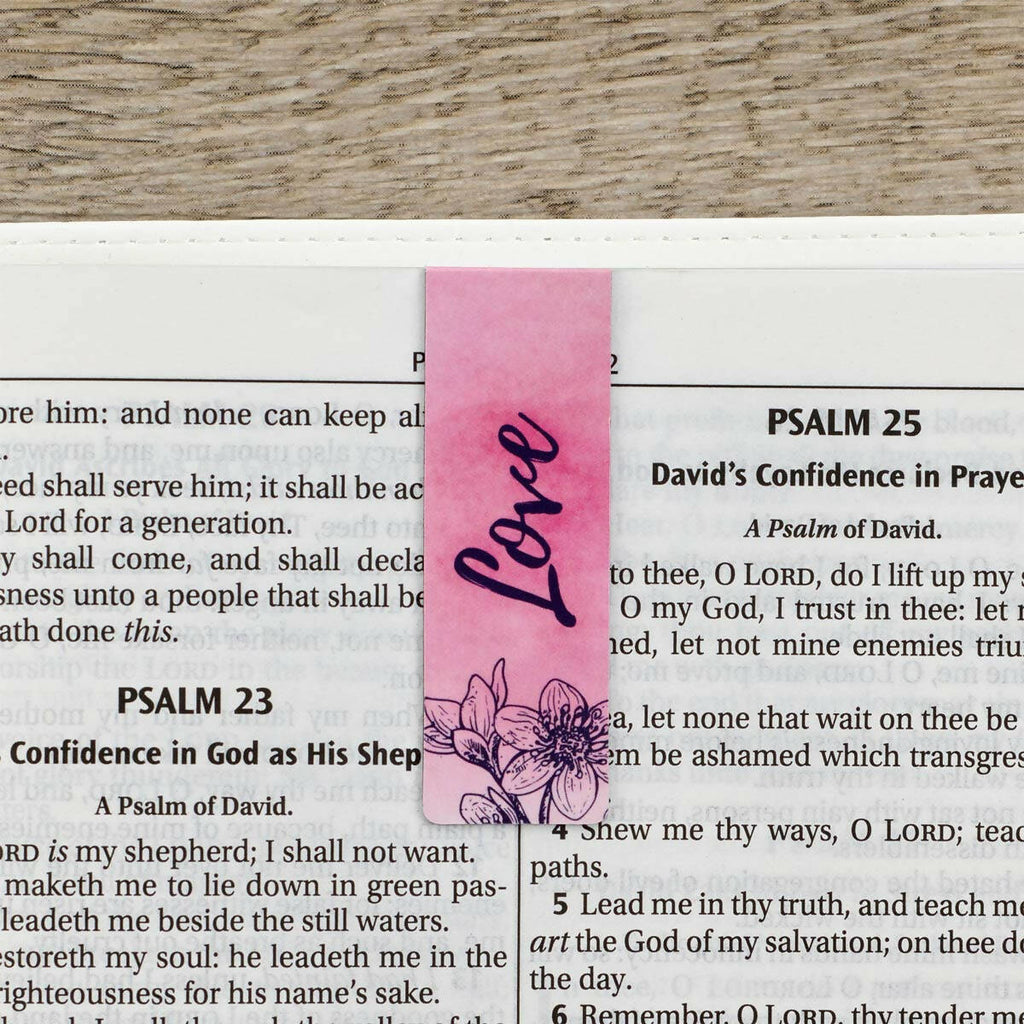 Magnetic Bookmark Floral Watercolor Set Faith, Hope, Love