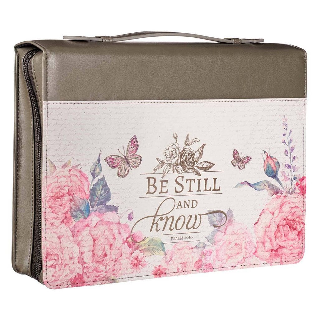 Be Still And Know Faux Leather Bible Cover - Psalm 46:10