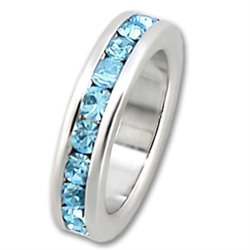 35015 - High-Polished 925 Sterling Silver Pendant with Top Grade Crystal in Sea Blue - Jewelry Store by Erik Rayo