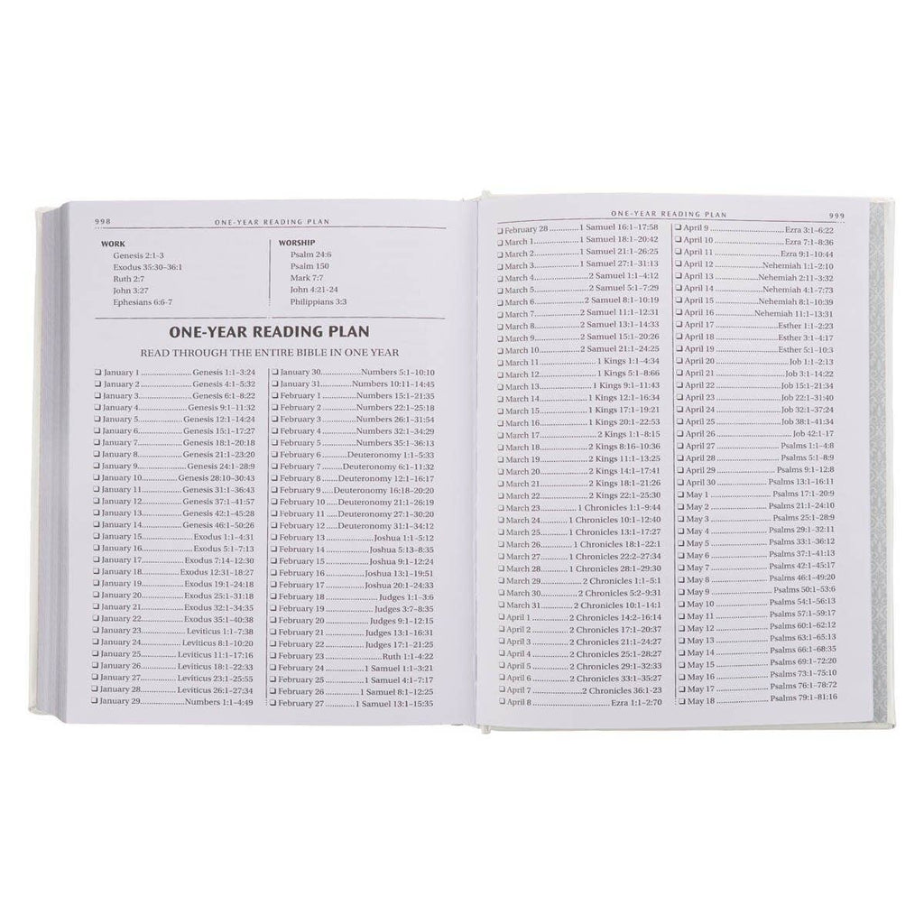 KJV Family Bible Faux Leather Padded HC, White