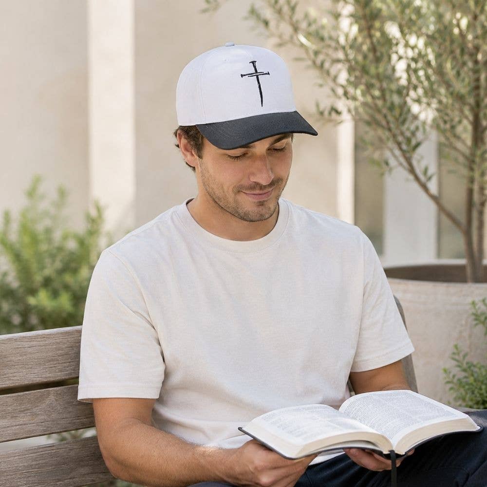 Hat - Cross Of Nails - Grey/White