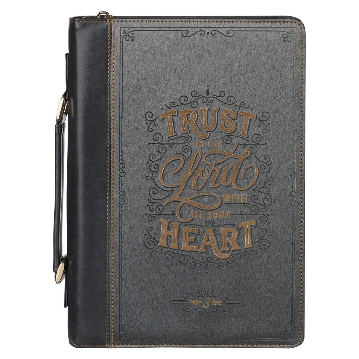 Bible Cover Fashion Charcoal/Black Trust In The Lord Prov3:5