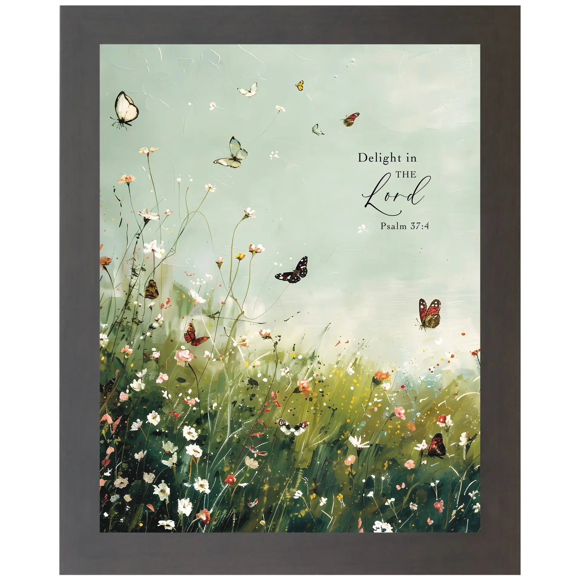 Delight In The Lord Floral Butterfly Butterflies Art Sign
