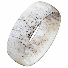 Load image into Gallery viewer, Men&#39;s Wedding Band Rings - Unique Genuine Deer Antler Wedding Band for Men and Women
