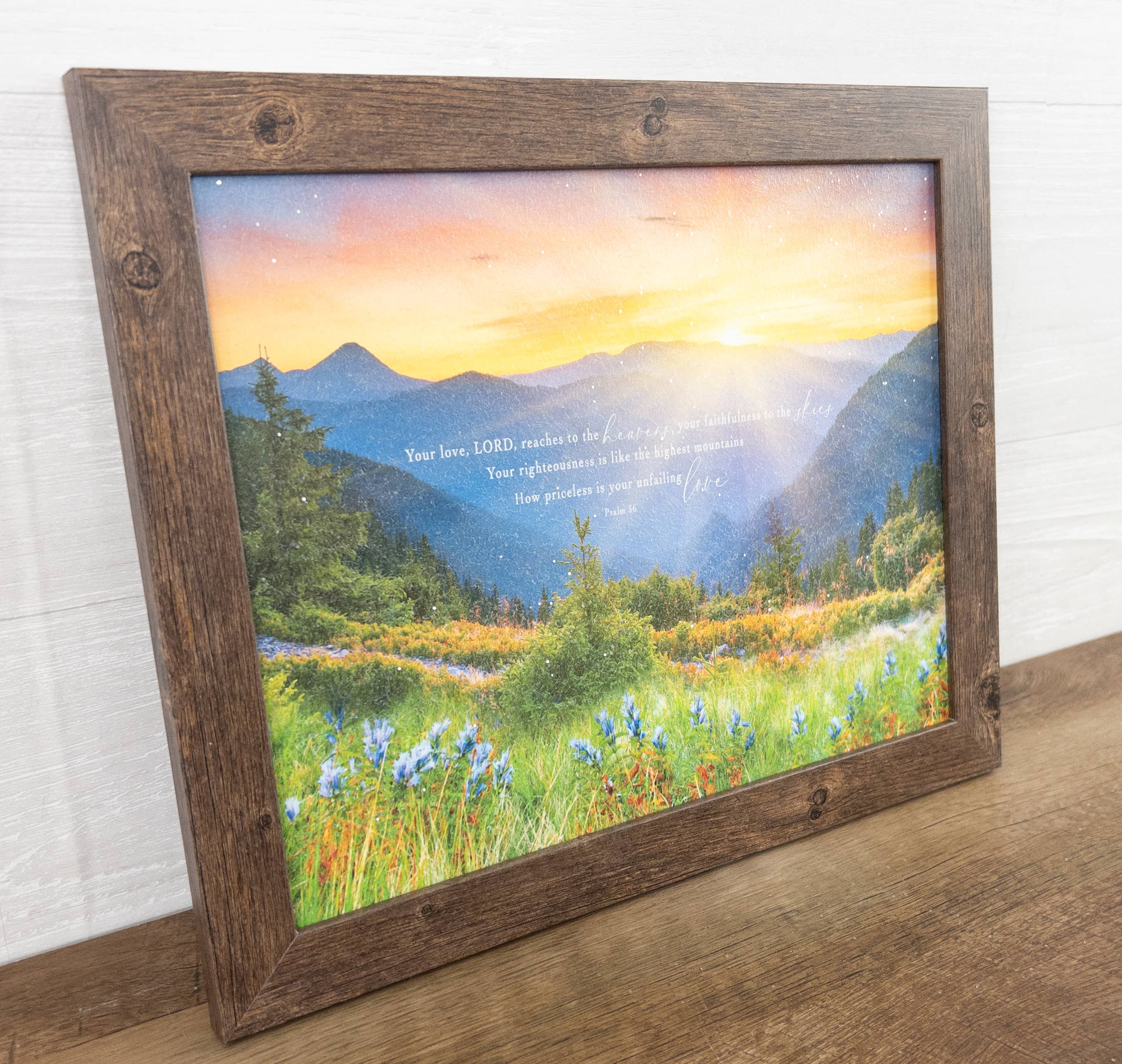 Your Love Reaches The Heavens Mountains Christian Art Sign
