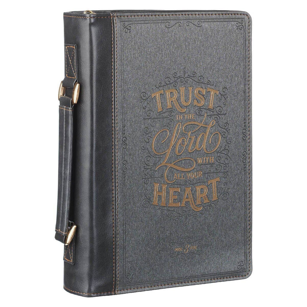 Bible Cover Fashion Charcoal/Black Trust In The Lord Prov3:5