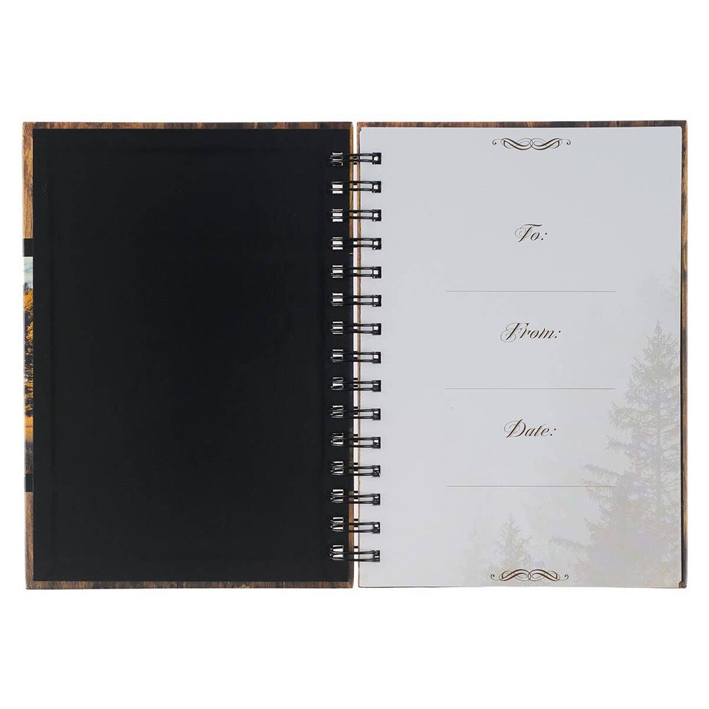Journal Wirebound Wood/Mountains My Strength Ps. 28:7