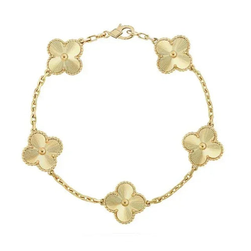 925 Silver All Gold Clover Bracelets for Men and Women 6" 7" and 8" Inches Adjustable - Jewelry Store by Erik Rayo