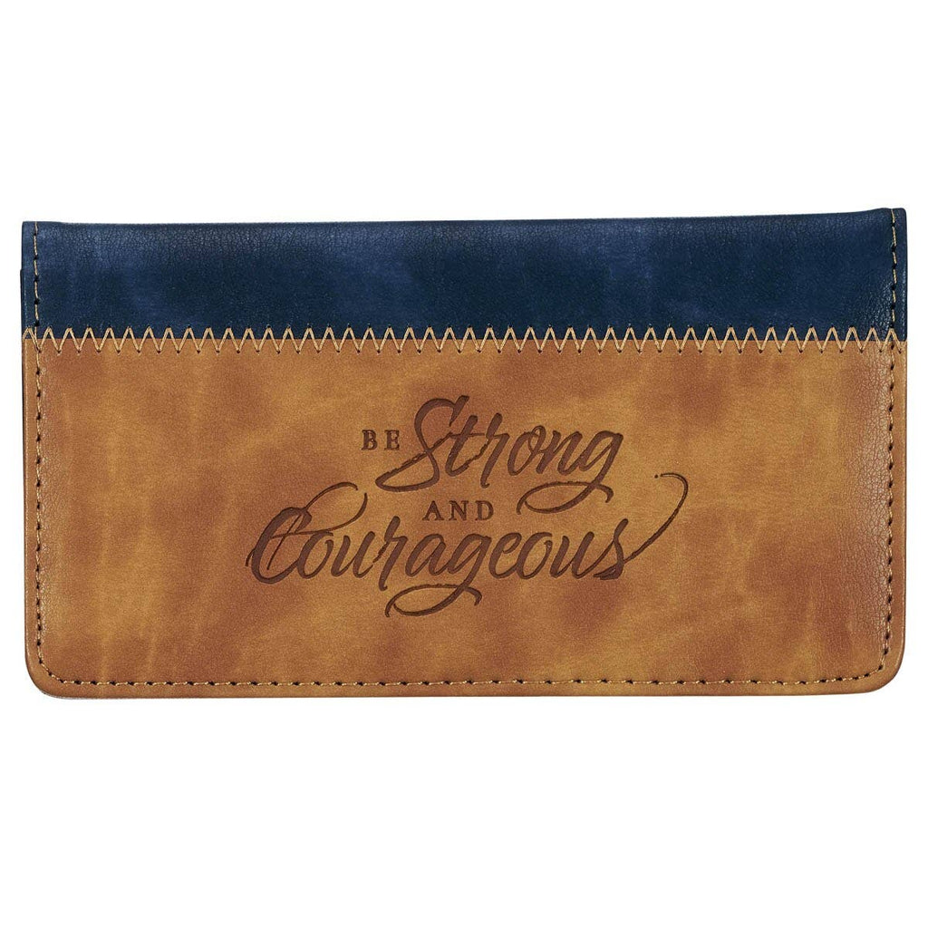 Checkbook Wallet Two-tone Strong & Courageous Josh. 1:9