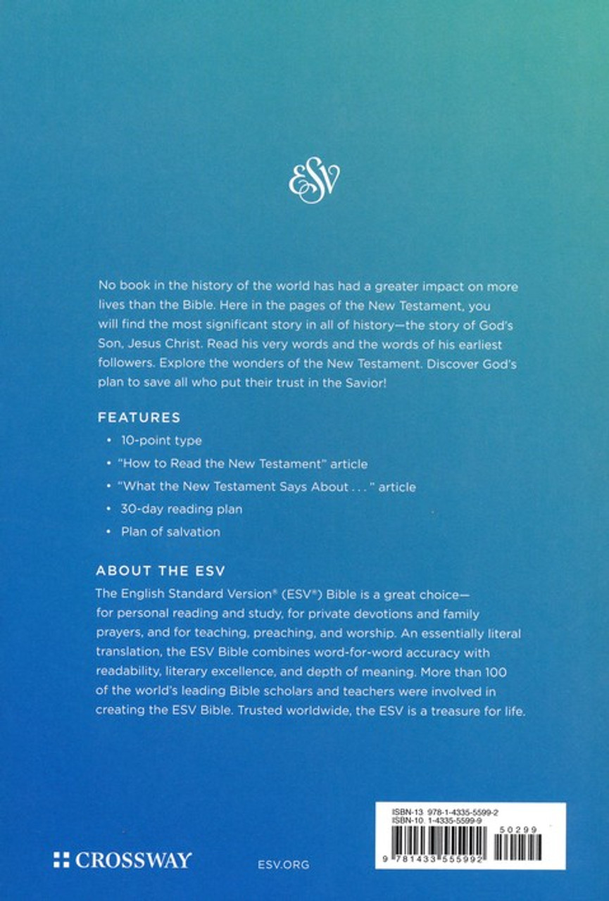 Blue ESV Outreach New Testament - Large Print - Softcover