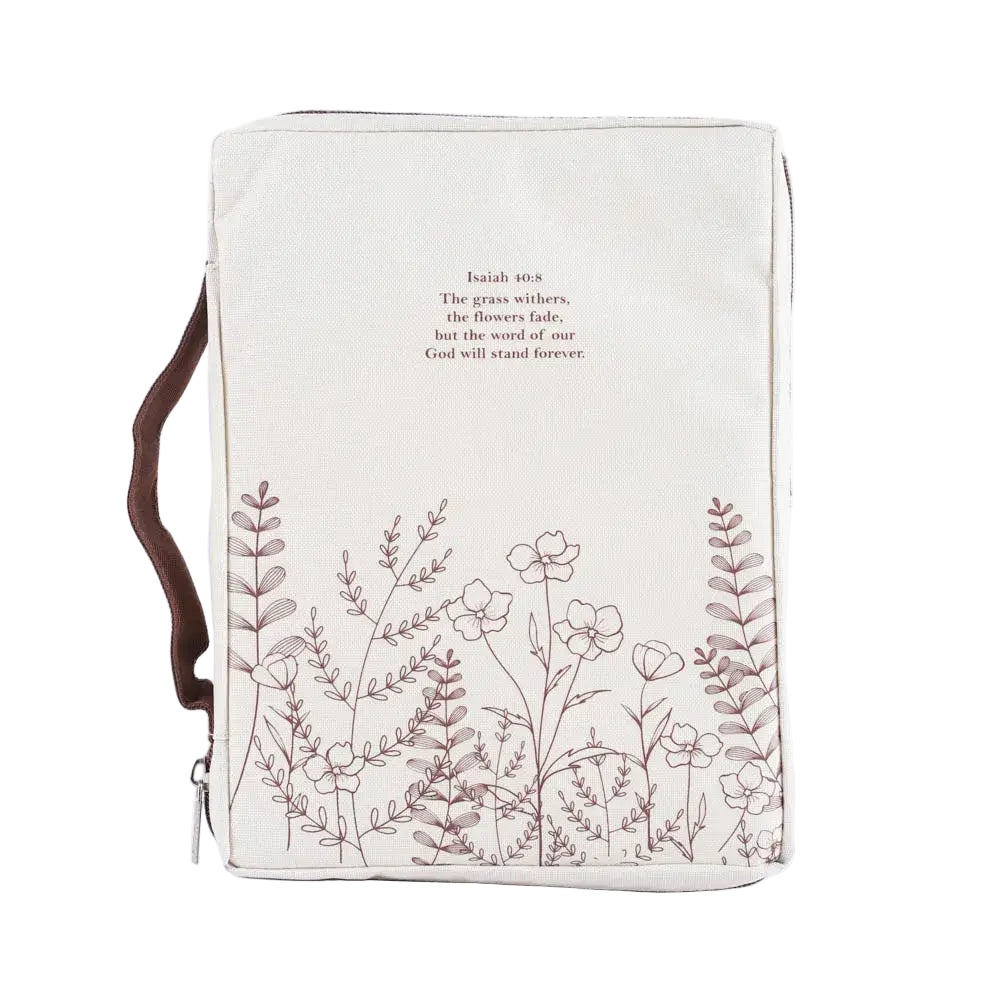 Canvas Bible Cover - Isaiah 40:8 Wildflowers - L