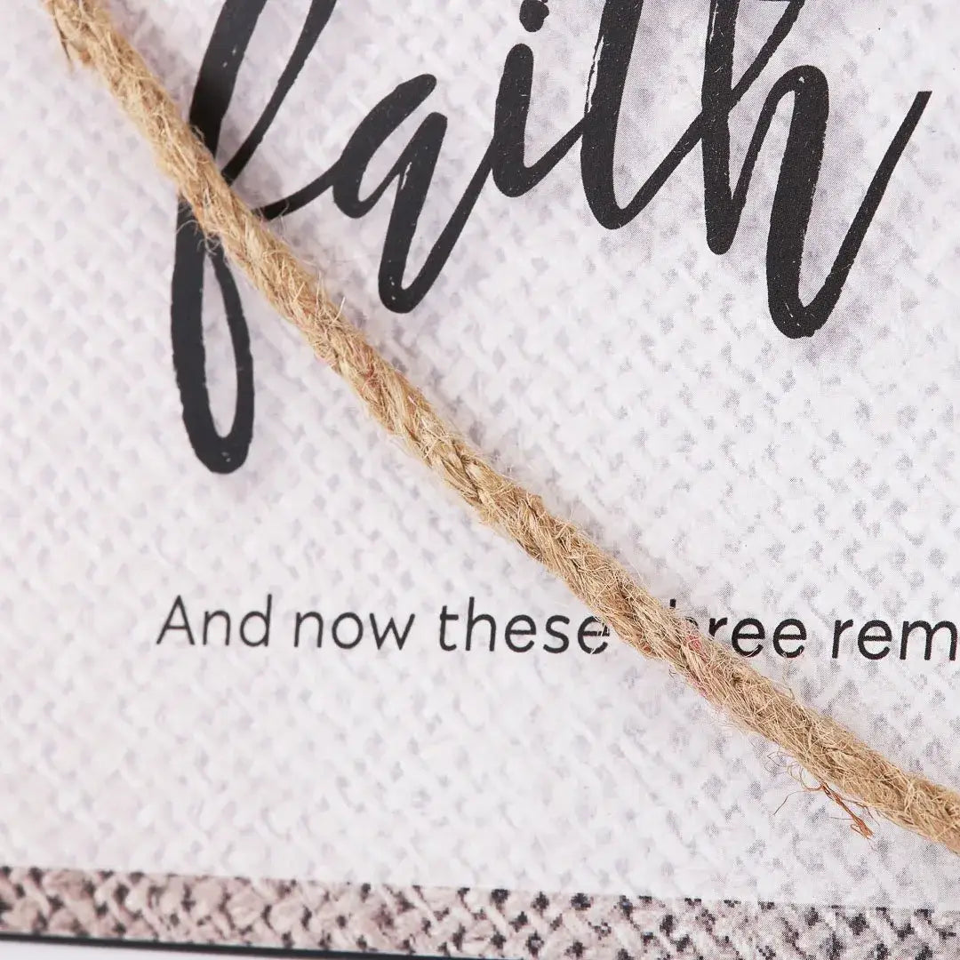 Wall Decor Metal W/ Rope Faith Hope Love