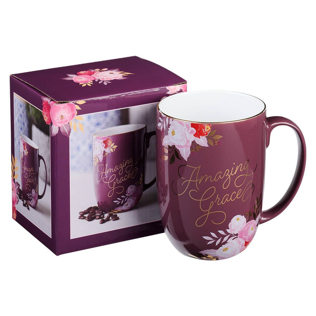 Mug White/Burgundy Amazing Grace