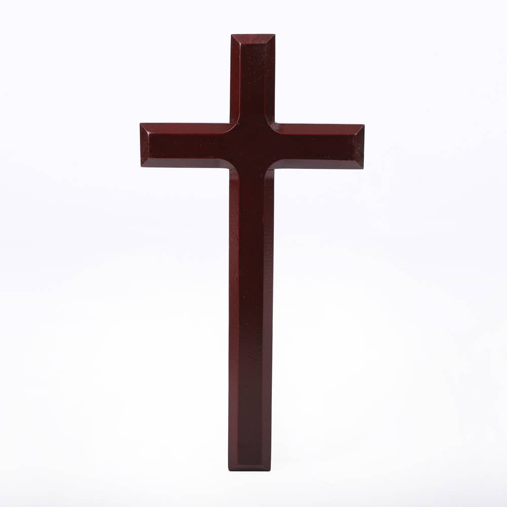 Wall Cross Pine, Cherry Finish 10"