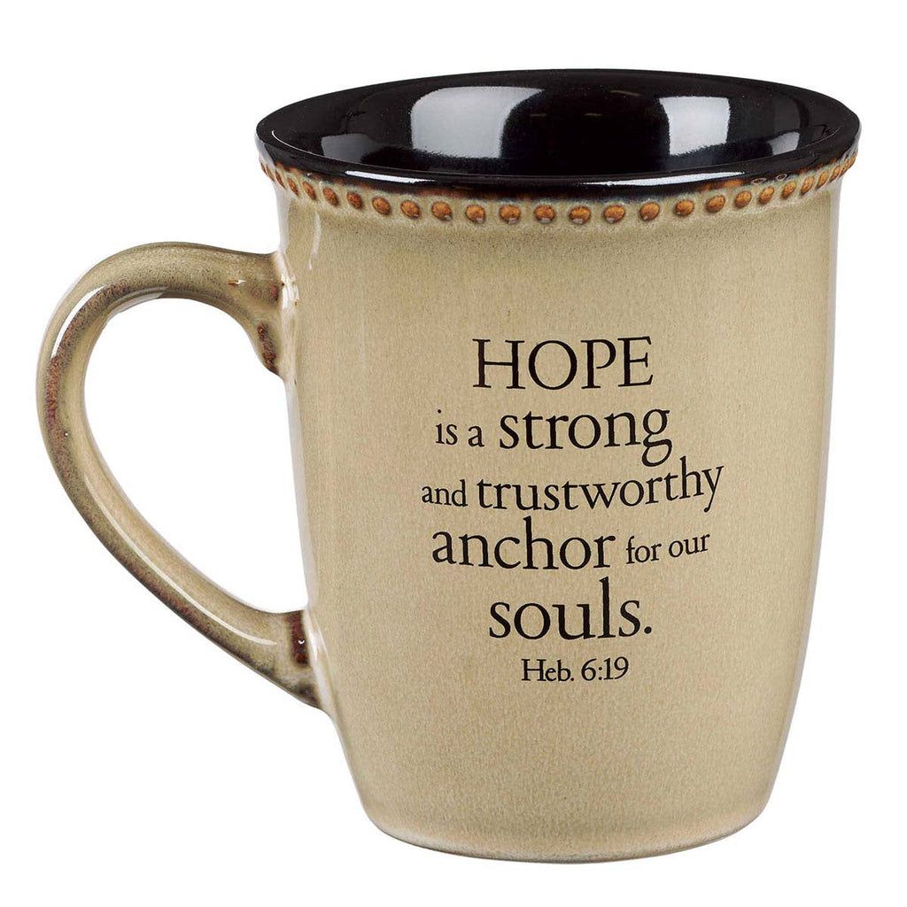 Mug Stoneware Ivory/Black Hope Heb. 6:19