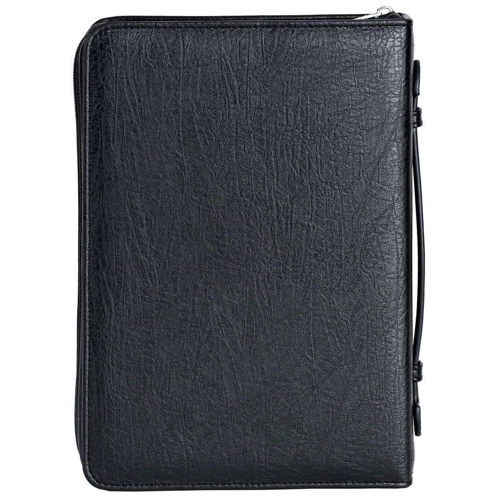 White Dove Bible Case Vintage Cross Black XLarge
