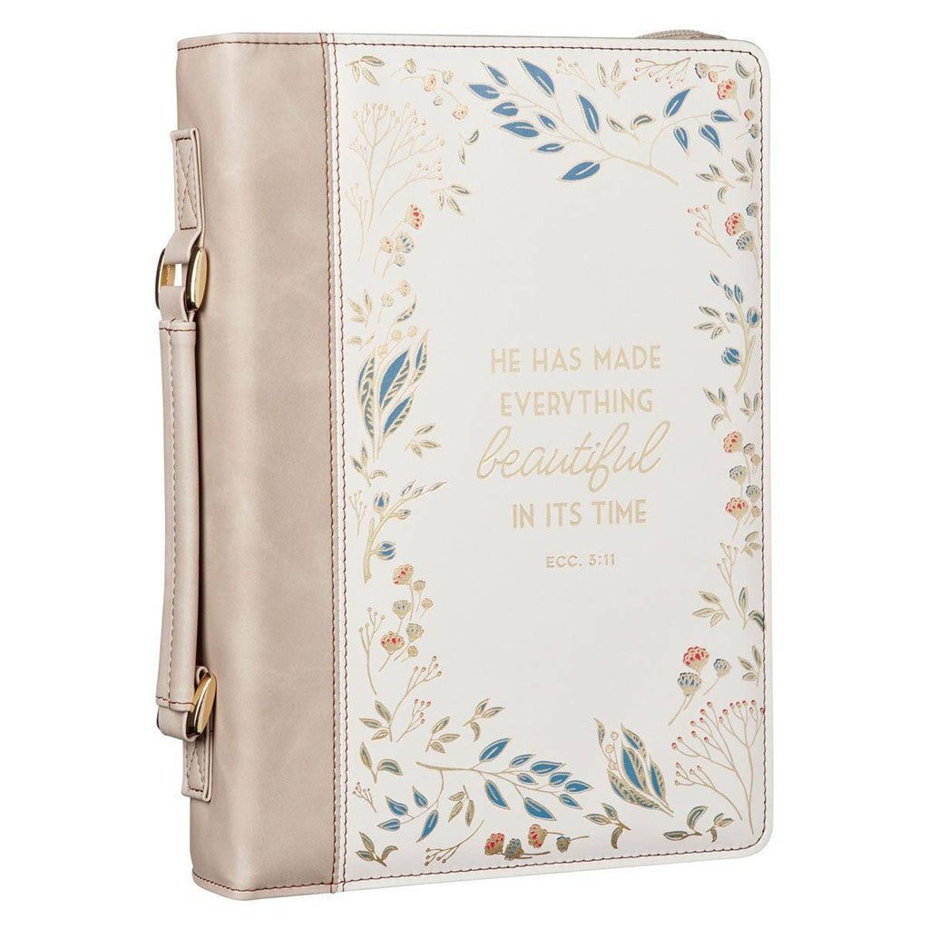 Bible Cover Fashion Cream Everything Beautiful Ecc. 3:11 M