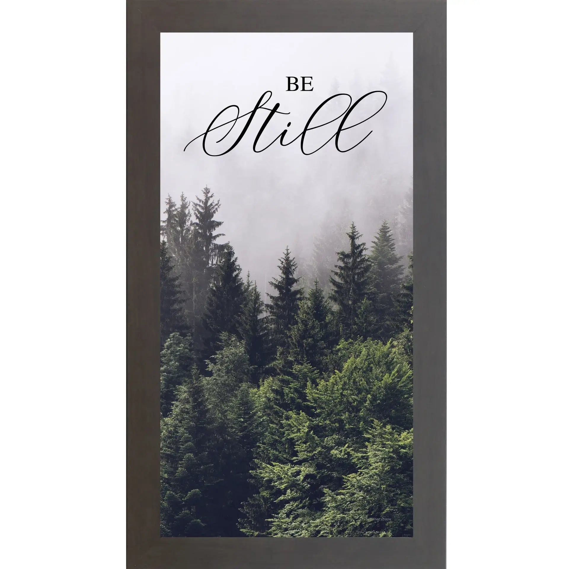 Be Still and Know That I Am God Green Forest Art Vertical