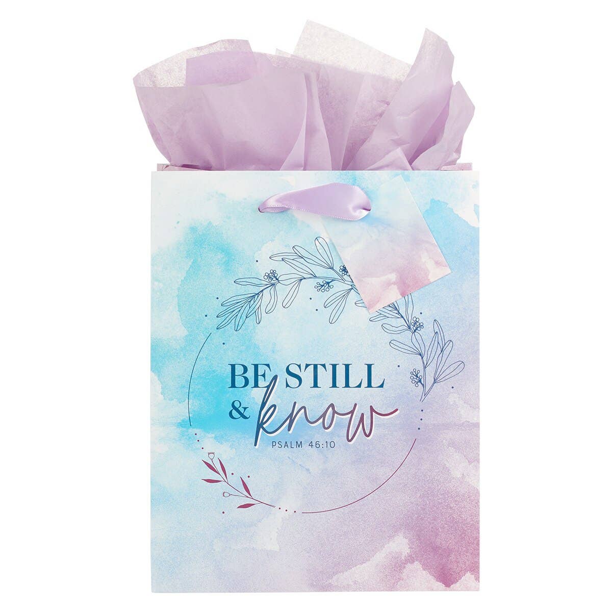 Gift Bag MD Purple/Blue Be Still & Know Ps. 46:10