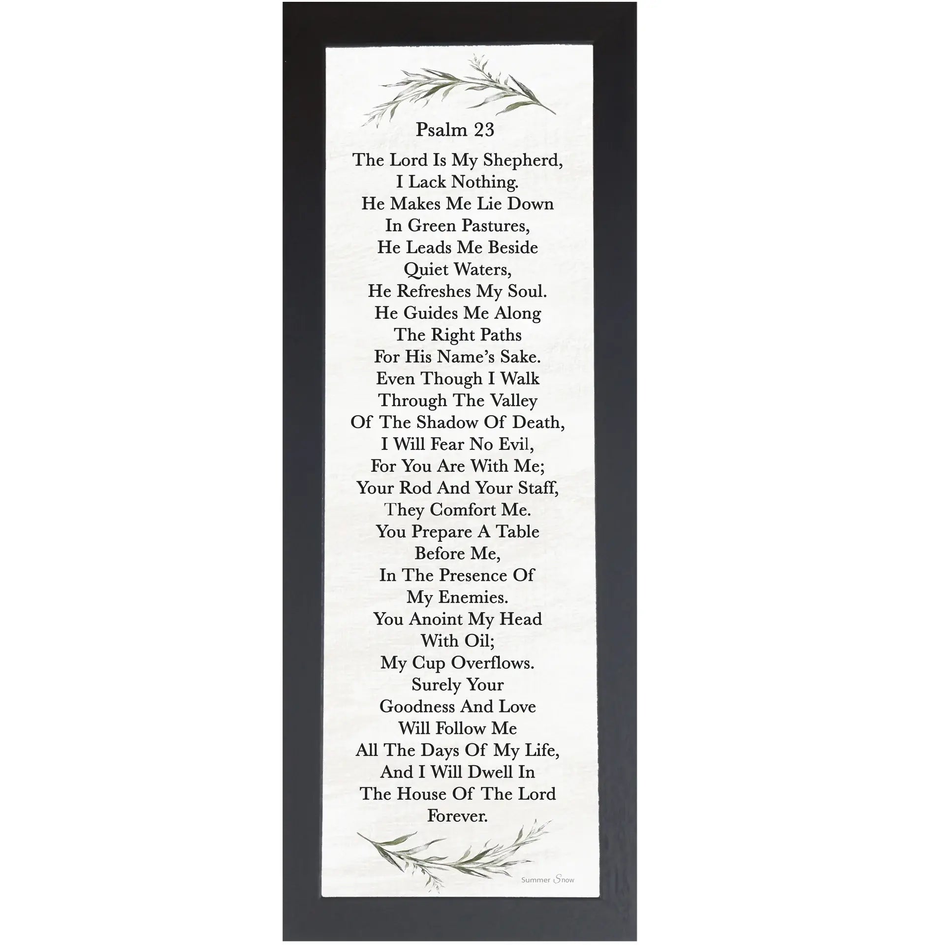 Psalm 23 The Lord Is My Shepherd Vertical Christian Art Sign