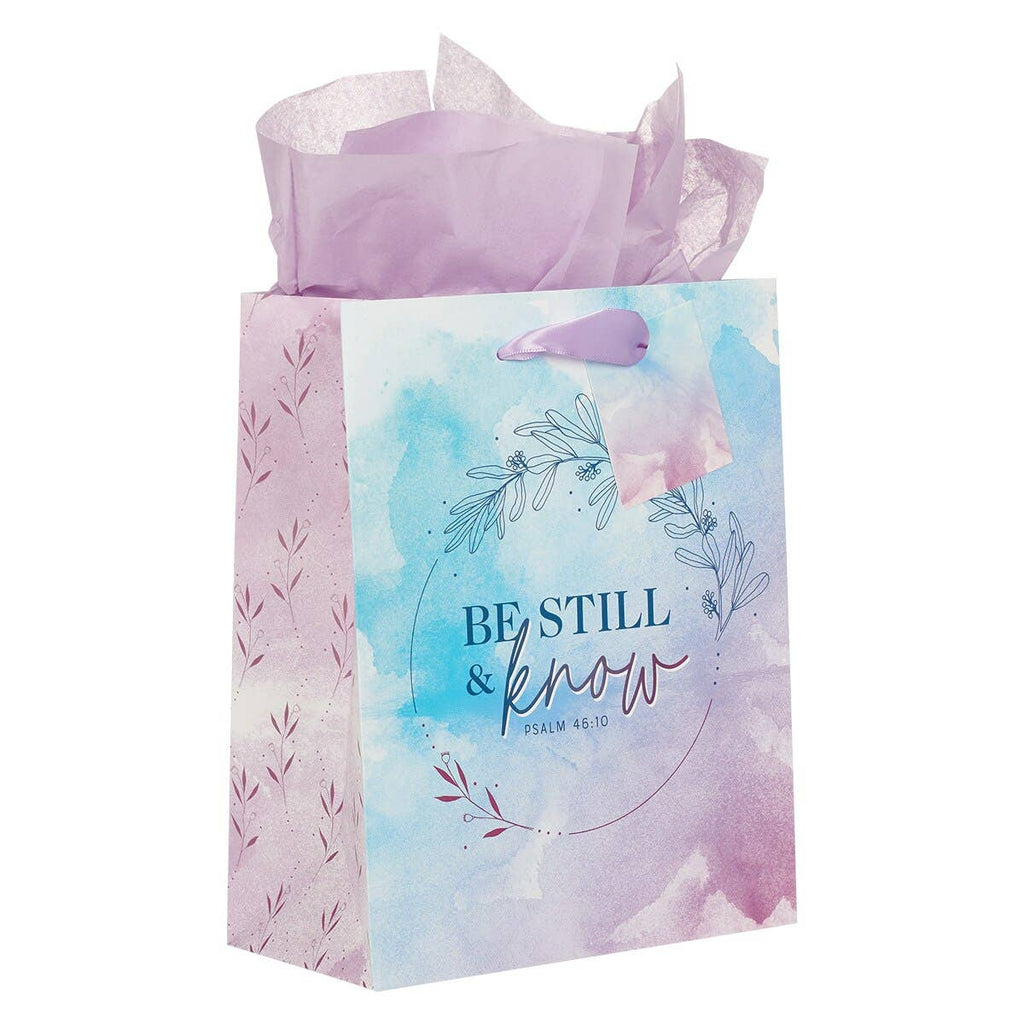 Gift Bag MD Purple/Blue Be Still & Know Ps. 46:10