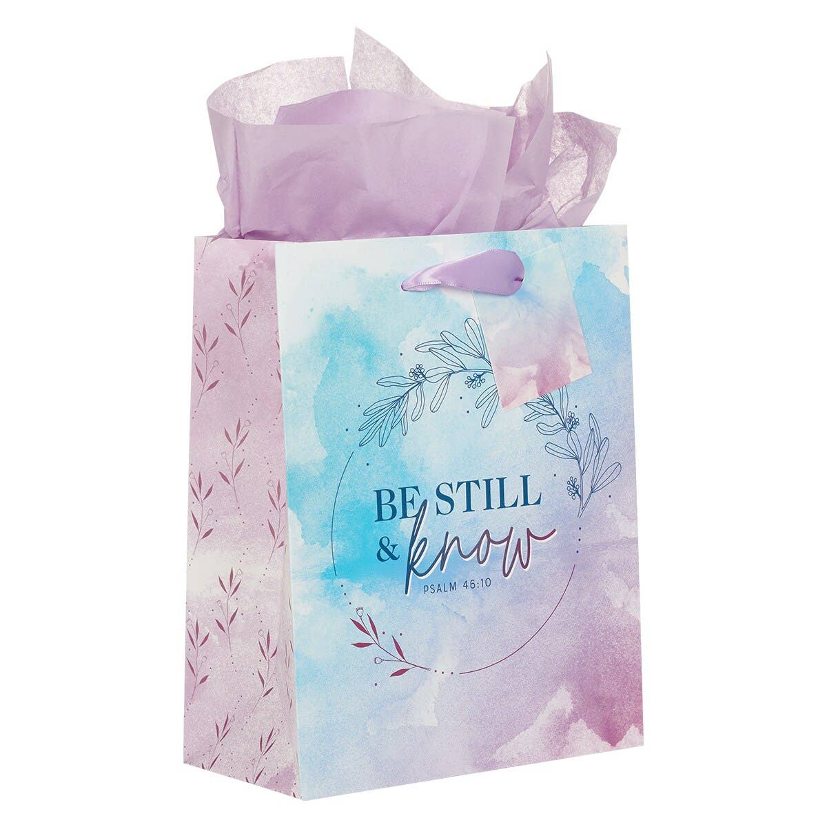 Gift Bag MD Purple/Blue Be Still & Know Ps. 46:10