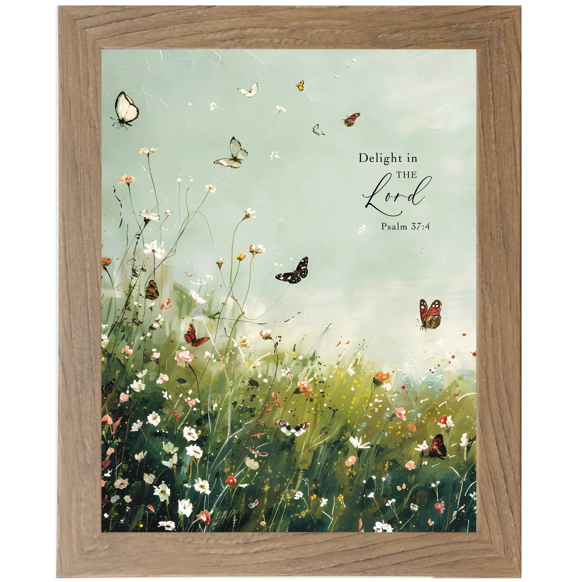 Delight In The Lord Floral Butterfly Butterflies Art Sign
