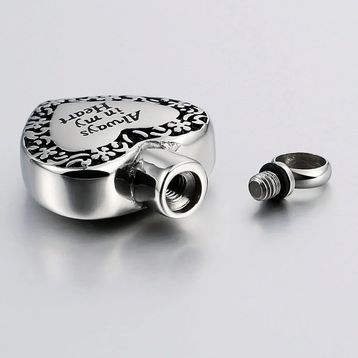 Cremation Urn Necklace Heart Ash Holder Keepsake Memorial Always With Me - Jewelry Store by Erik Rayo