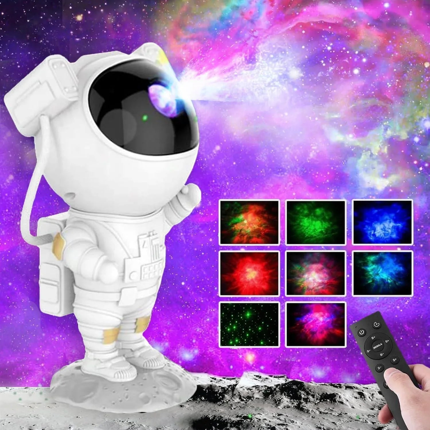 Astronaut Projector Galaxy Starry Sky Night Light Ocean Star LED Lamp Remote - Jewelry Store by Erik Rayo