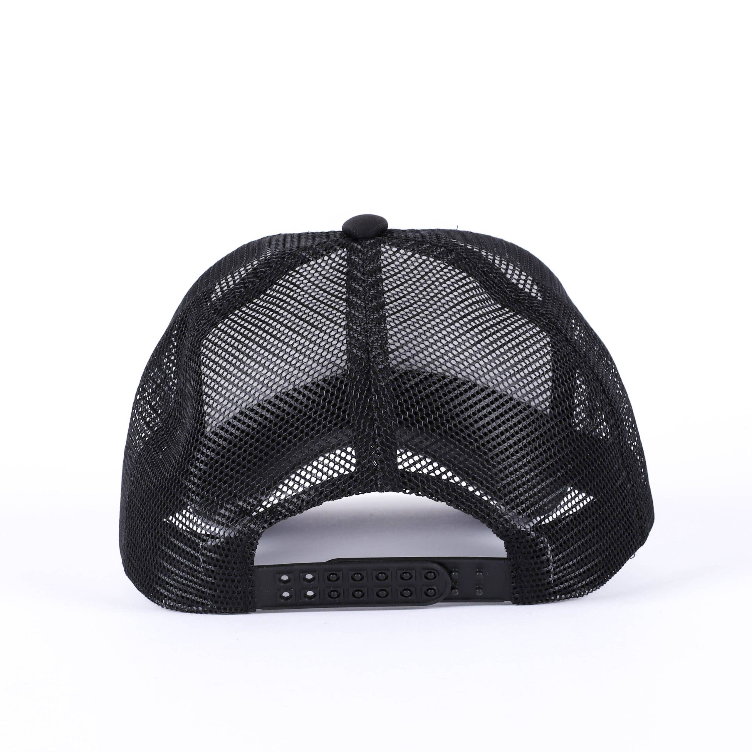 Trucker Hat - "Strong & Courageous" Black & White