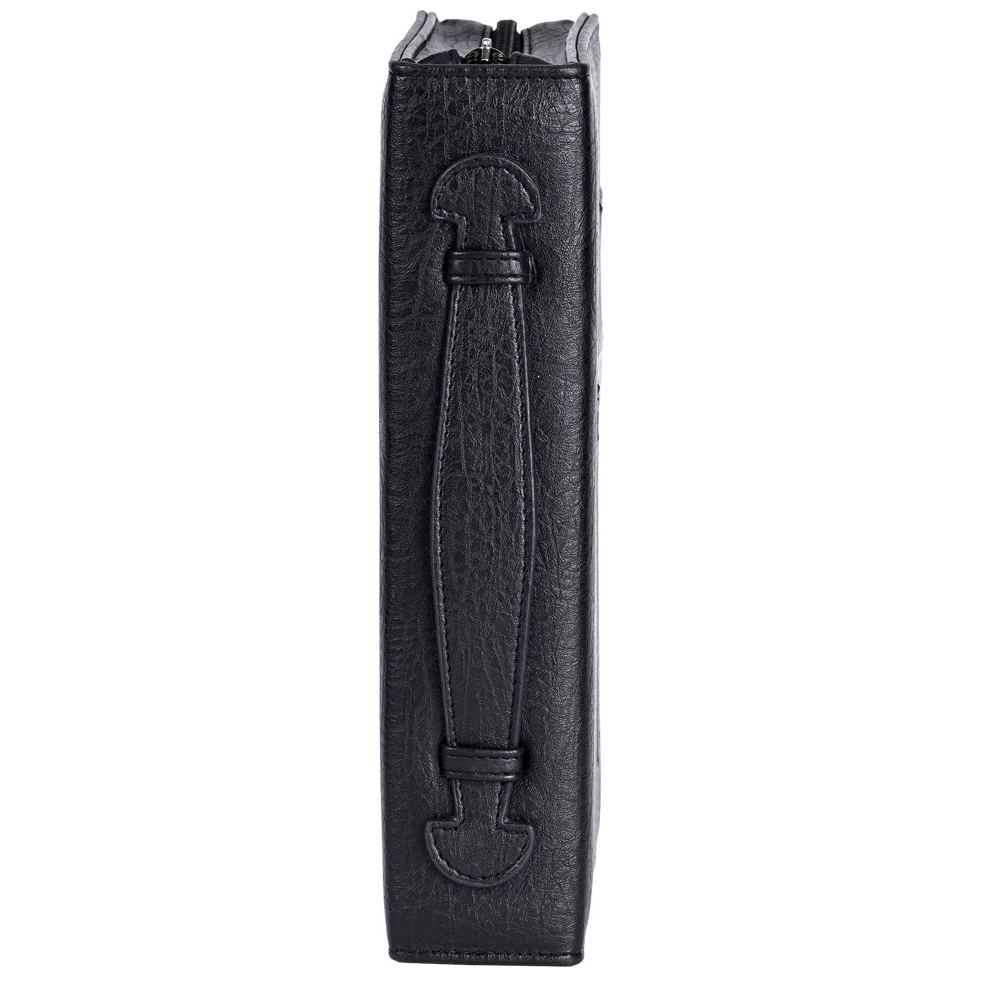 White Dove Bible Case Vintage Cross Black XLarge