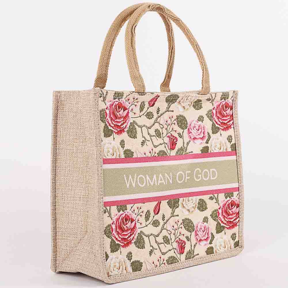 Tote Canvas Woman Of God Floral