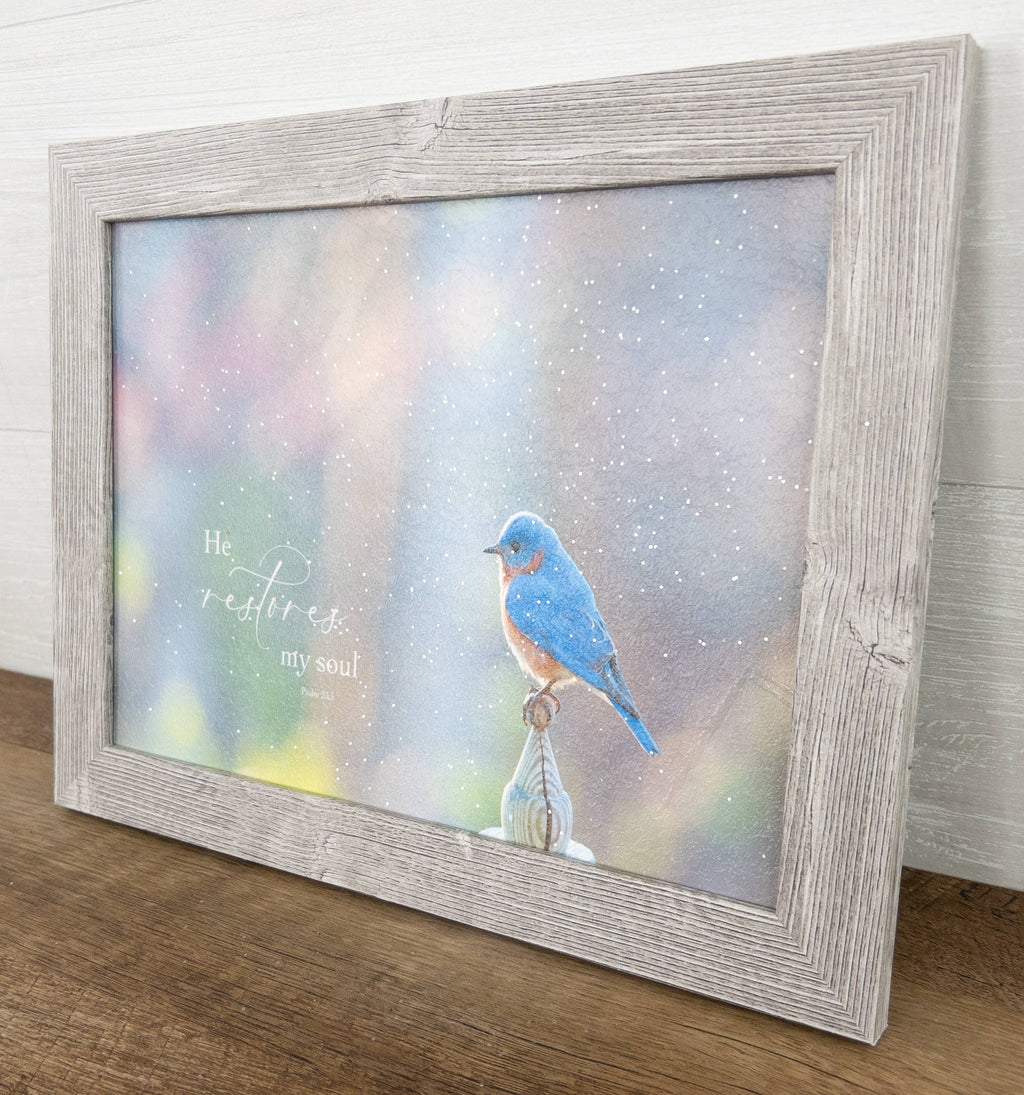 He Restores My Soul Bird Religious Art Christian Sign