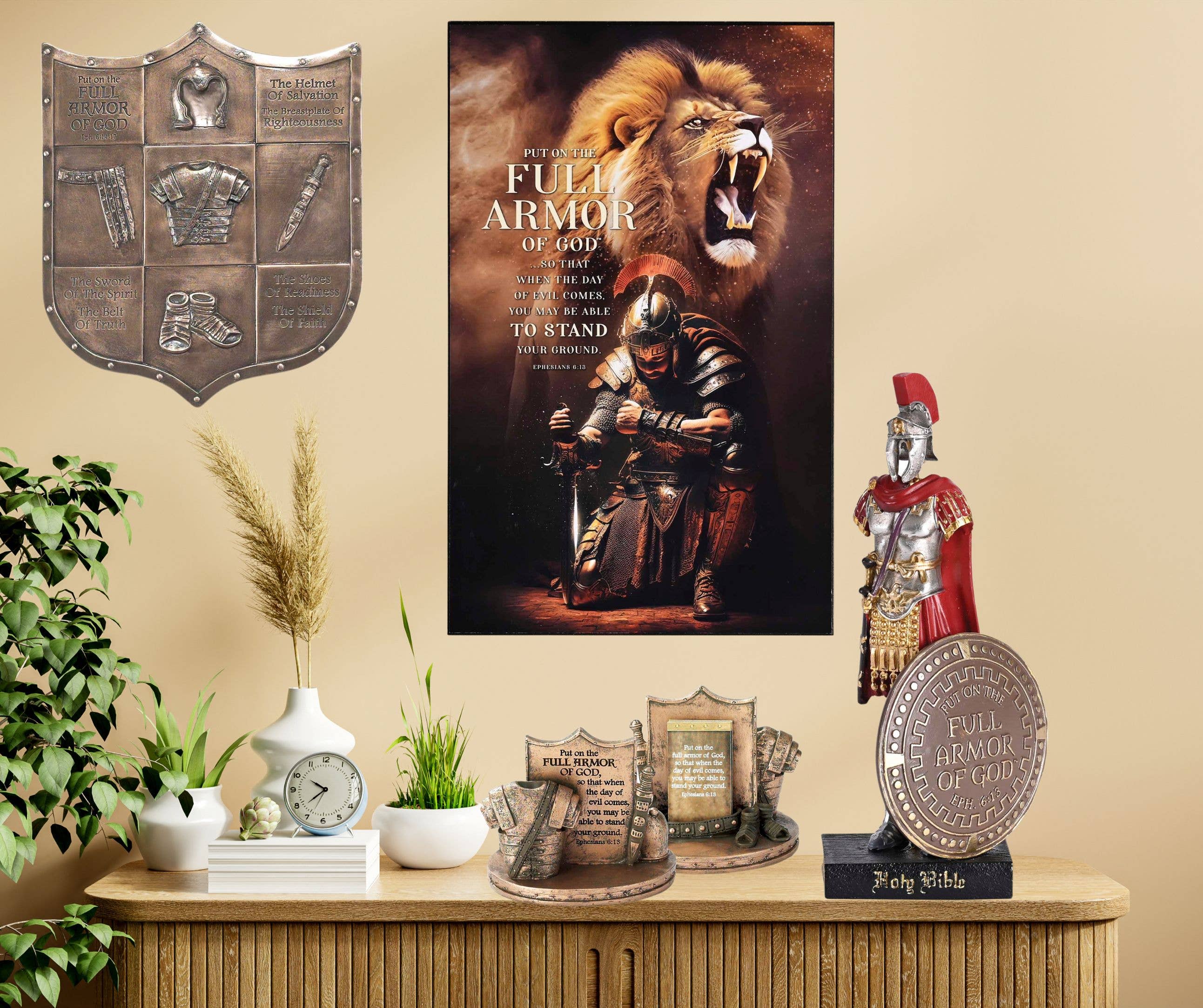 Figurine Full Armor Of God Red Gold 6H