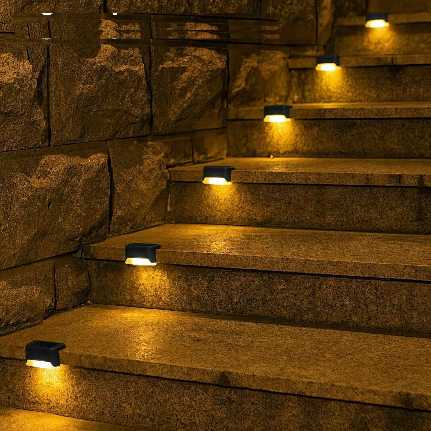 8 Pack New Solar Deck Lights Outdoor Waterproof LED Steps Lamps For Stairs Fence - Jewelry Store by Erik Rayo
