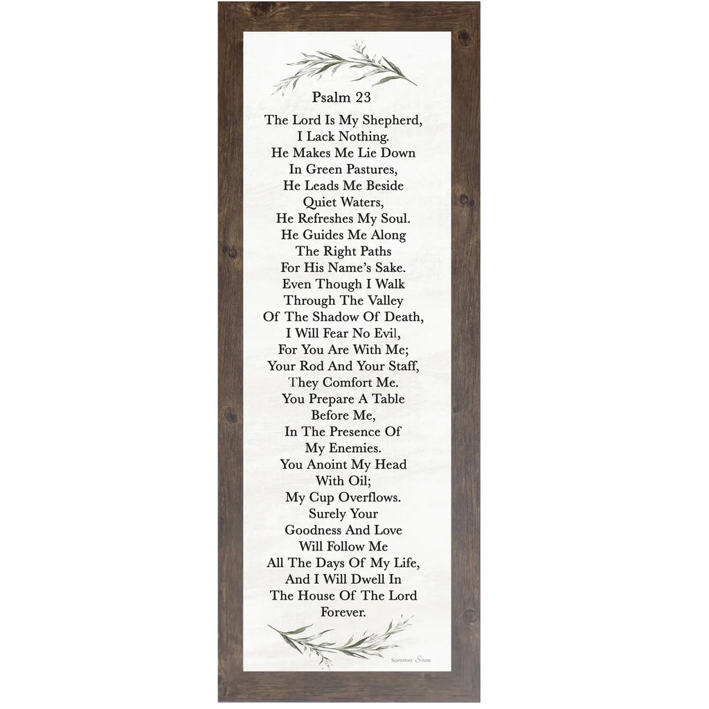 Psalm 23 The Lord Is My Shepherd Vertical Christian Art Sign