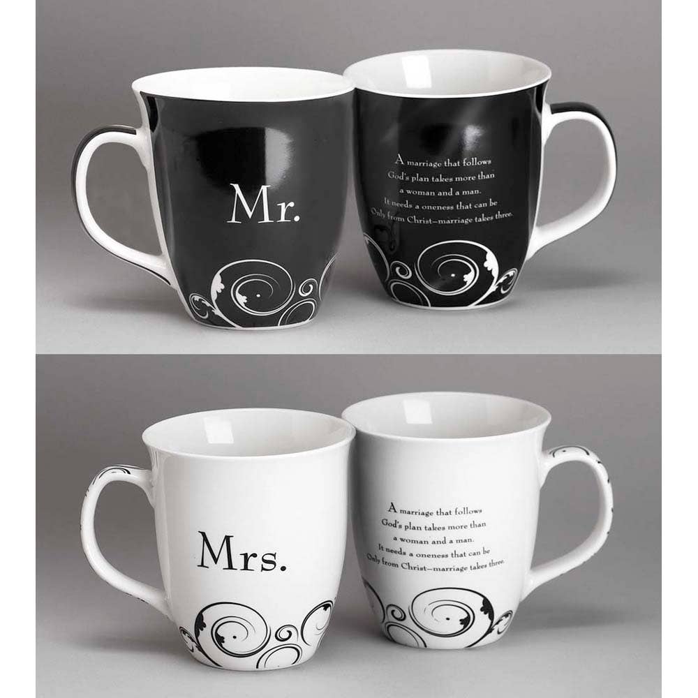 Mr & Mrs China Mug Set 10 oz