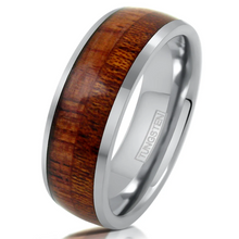 Load image into Gallery viewer, Koa Wood Tungsten Wedding Bands for Men and Women 8mm Natural Wood Inlay 8mm
