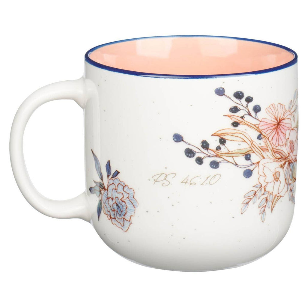 Mug Pink Floral Be Still Ps. 46:10