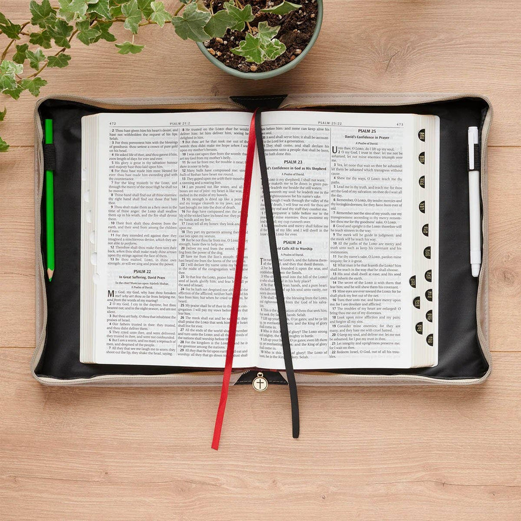 Bible Cover Fashion Taupe My Grace Is Sufficient 2 Cor 12:9