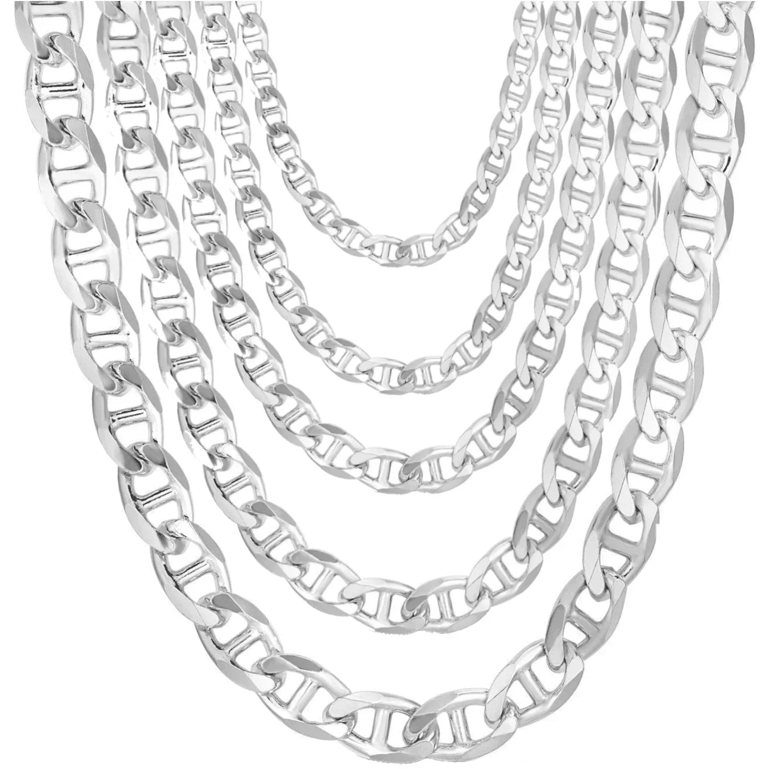 Necklace for Men Women Real Solid 925 Sterling Silver Italian Mariner Chain Plata - Jewelry Store by Erik Rayo