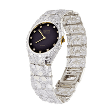 Load image into Gallery viewer, 925 Sterling Silver Nugget Wrist Watch Geneve Real Diamonds Watch 8.5- Straight Band 70.4g - Jewelry Store by Erik Rayo
