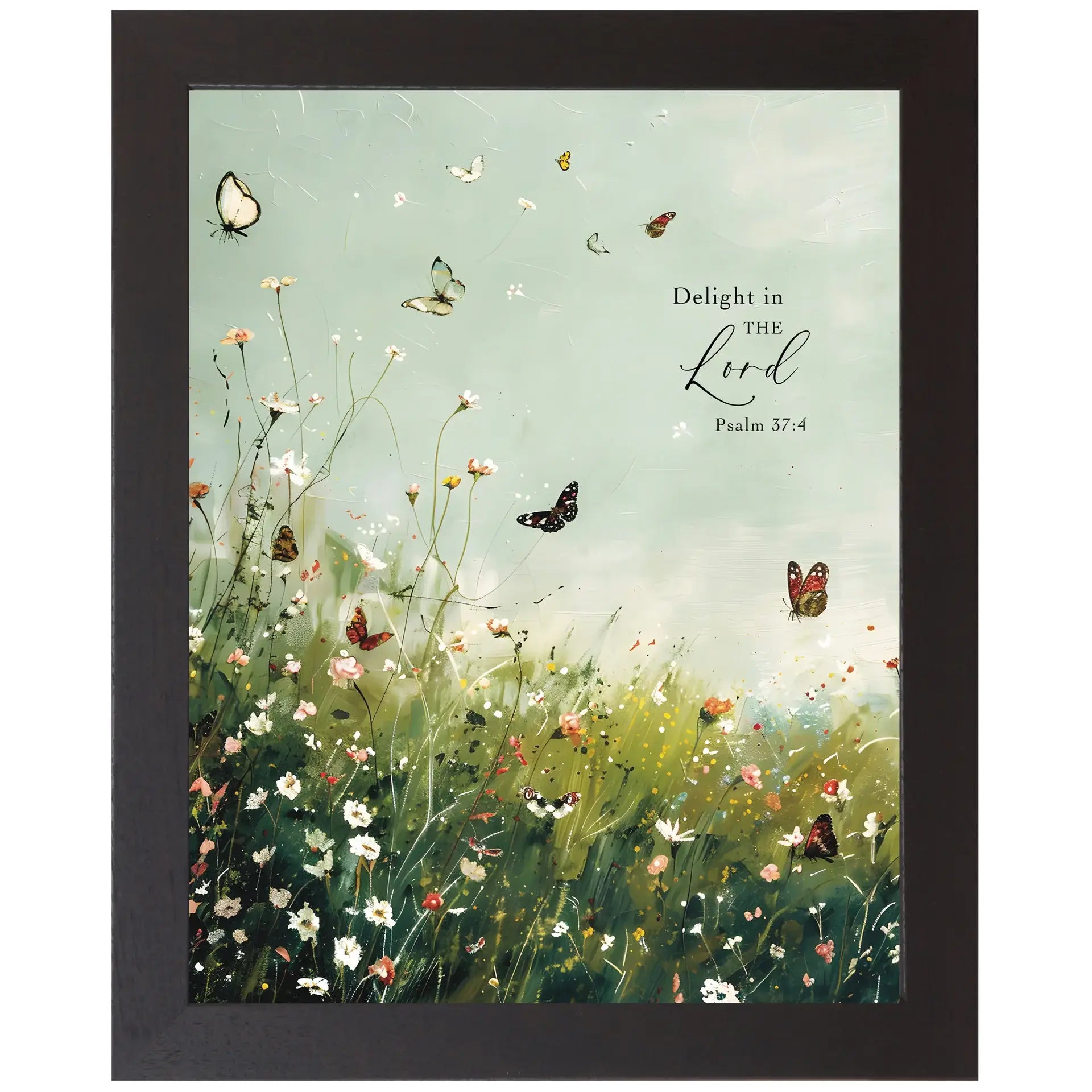Delight In The Lord Floral Butterfly Butterflies Art Sign